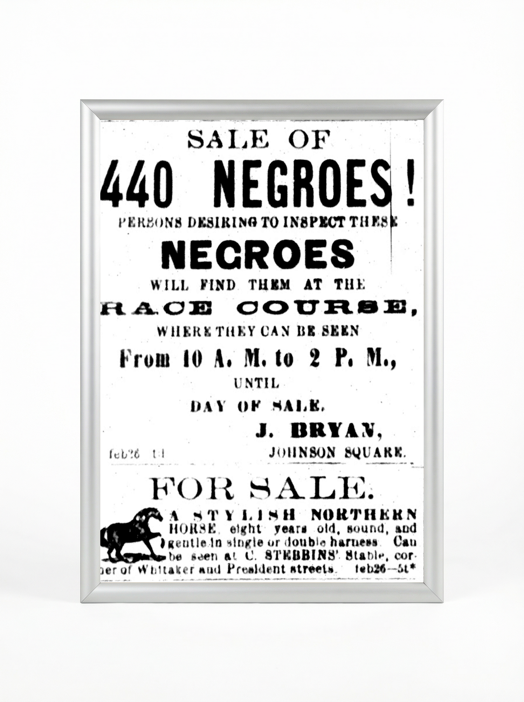 Sale of 440 Negroes: Mass Slave Auction at Race Course