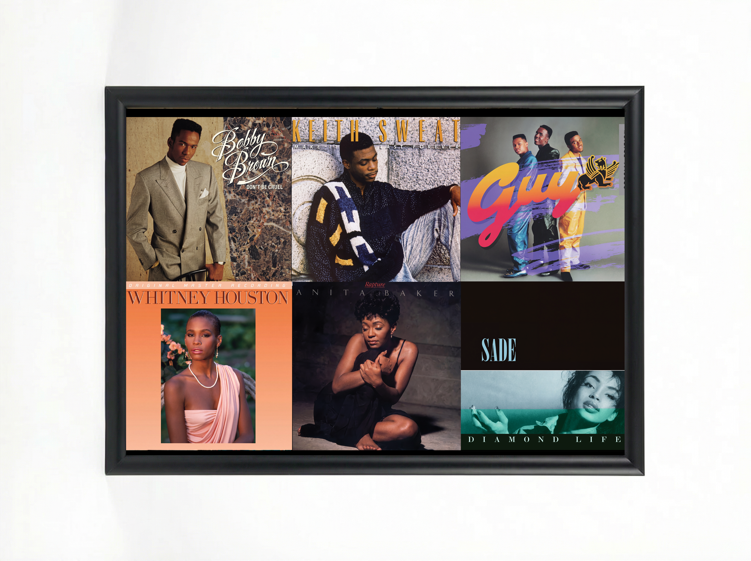 80s R&B Legends — Album Cover Collage Poster