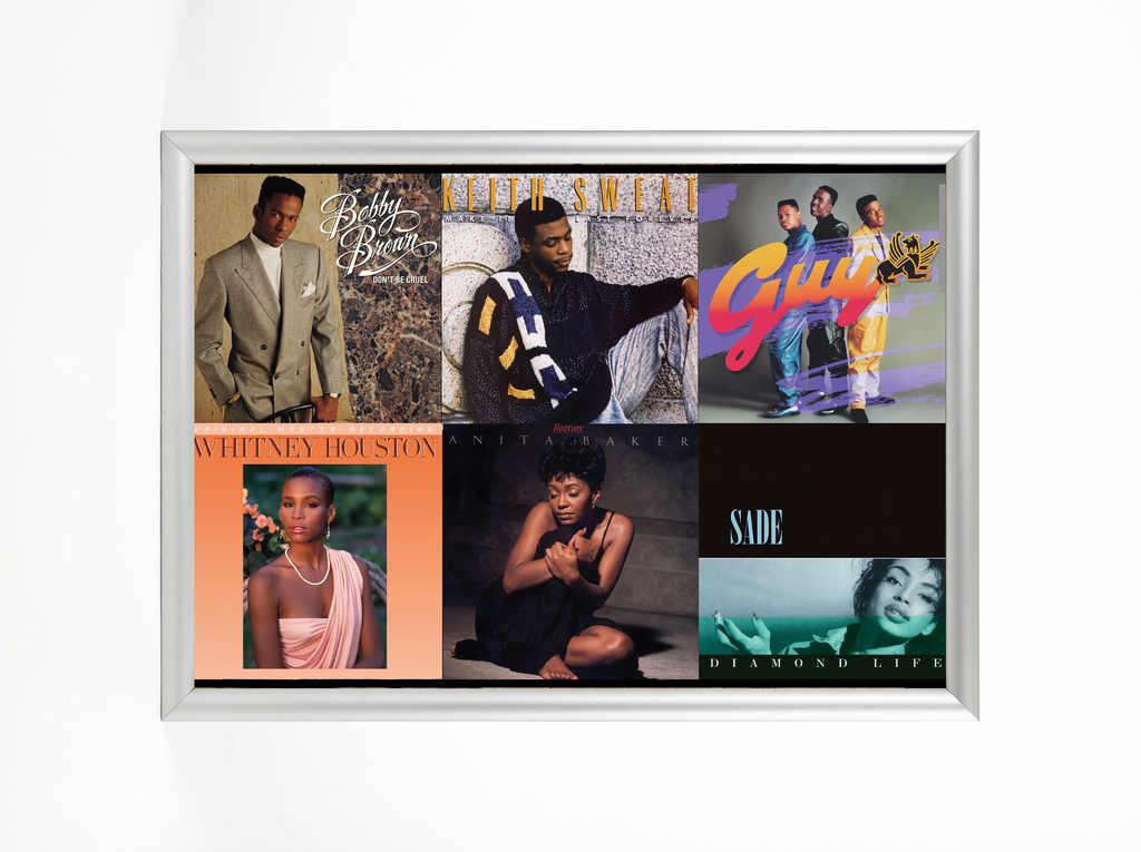 80s R&B Legends — Album Cover Collage Poster
