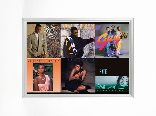 80s R&B Legends — Album Cover Collage Poster