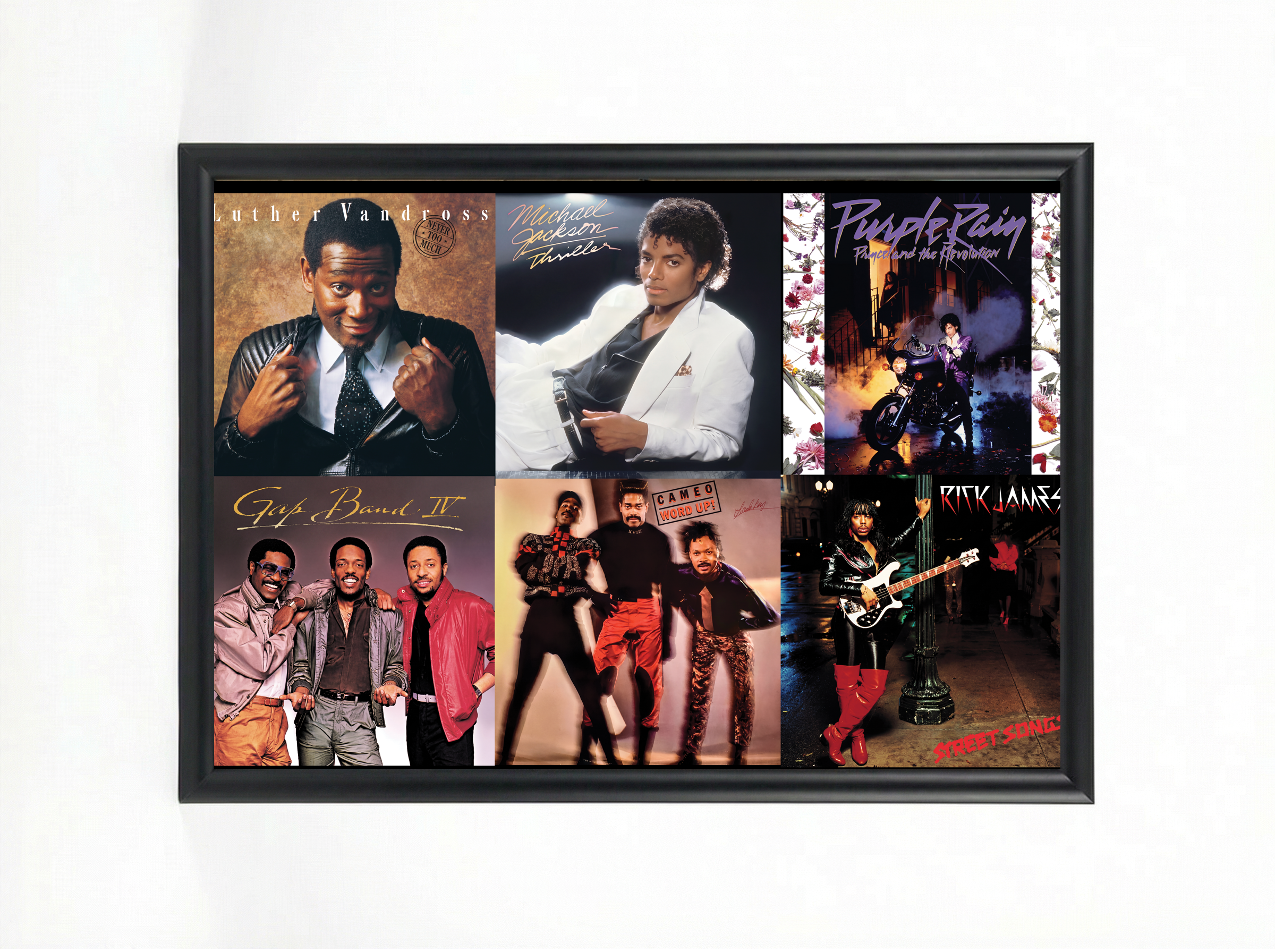 80s Funk & Soul Legends — Album Cover Collage Poster