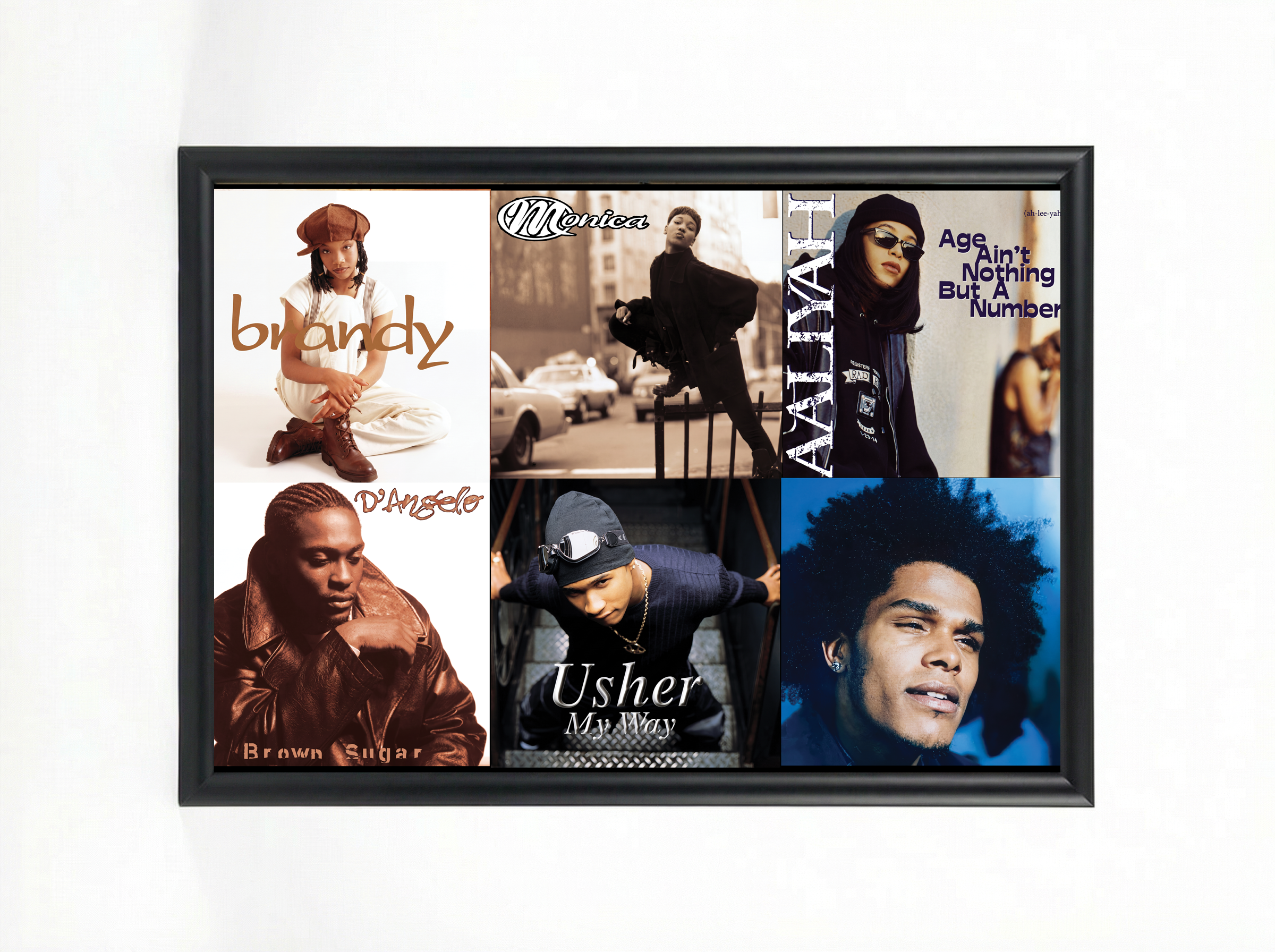 90s R&B Legends — Album Cover Collage Poster