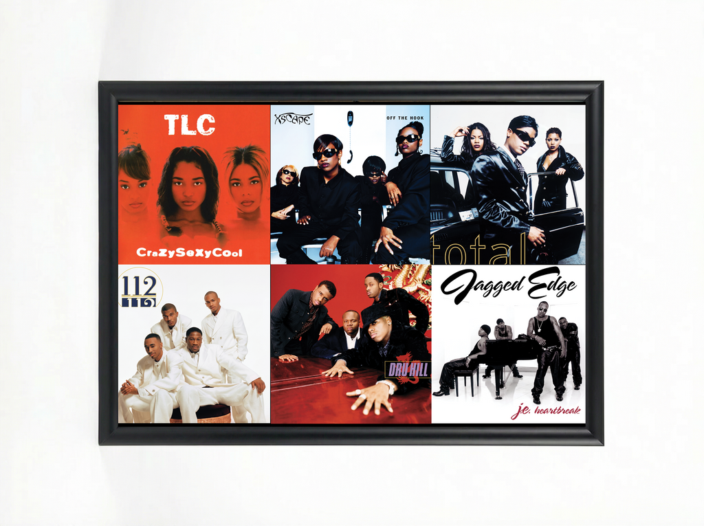 90s R&B Groups — Album Cover Collage Poster