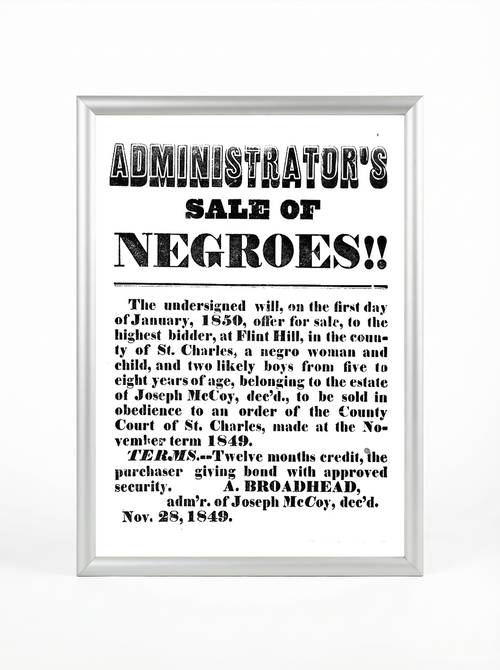 Administrator's Sale of Negroes: Estate Auction 1849