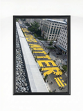Black Lives Matter Street Mural — Aerial Rooftop View Framed Poster