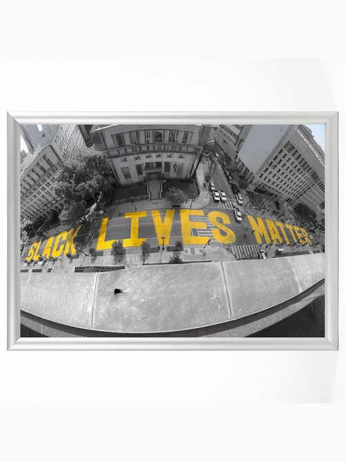Black Lives Matter Street Mural: Colorized/Black White