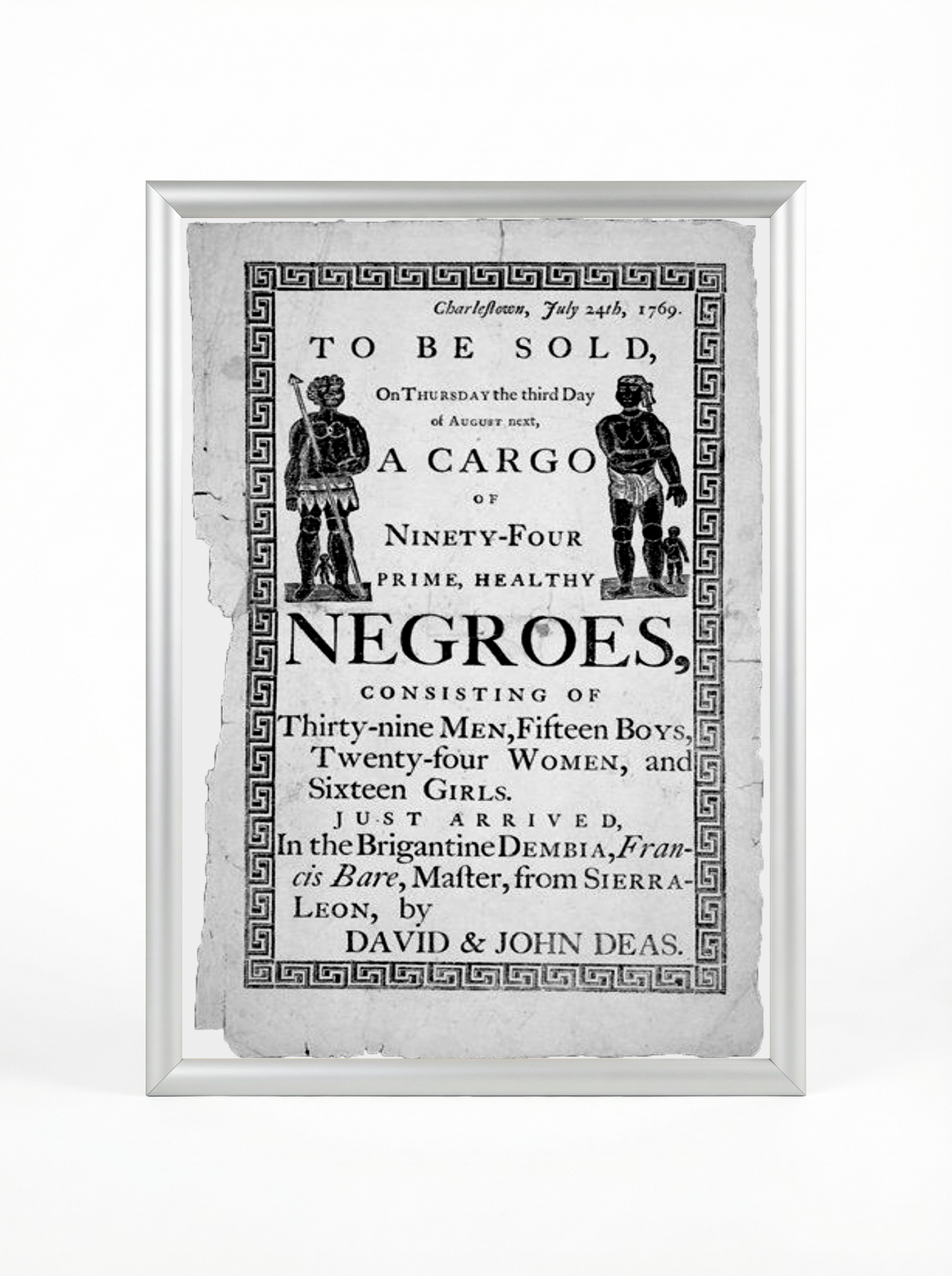 Cargo of Ninety-Four Negroes: Charleston 1769 Slave Ship