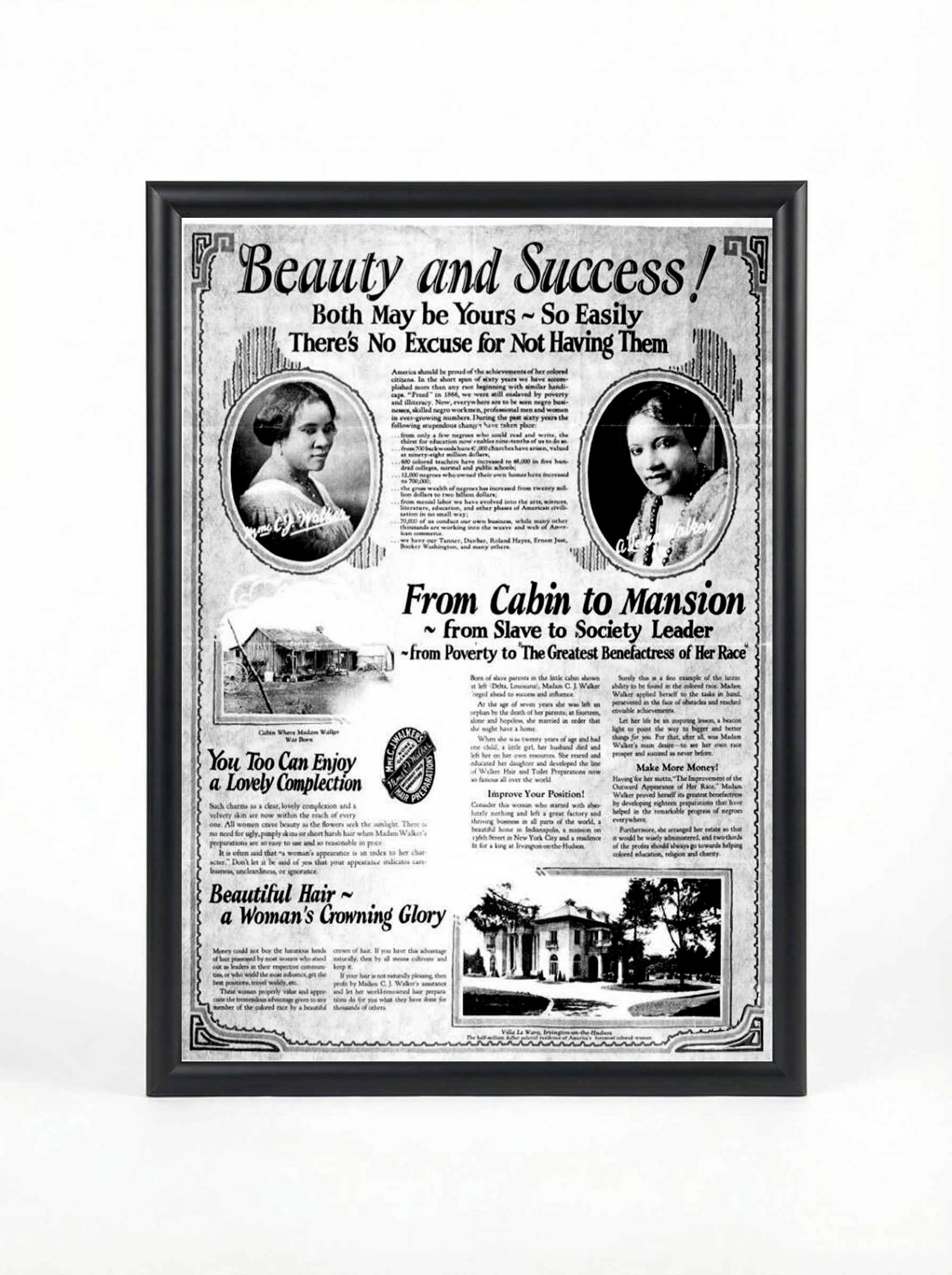 Madam C.J. Walker: From Cabin to Mansion Success Story