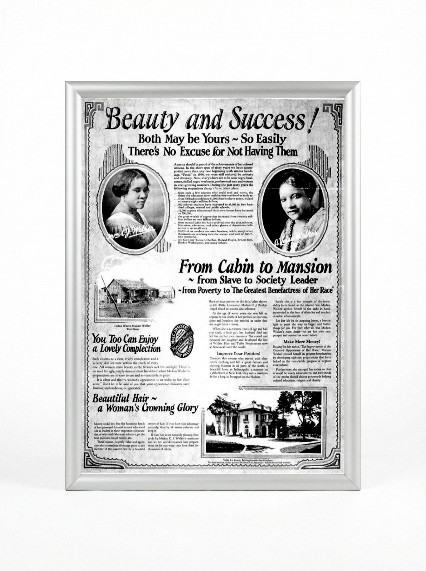 Madam C.J. Walker: From Cabin to Mansion Success Story