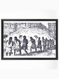 Slave Coffle: Chained March Across African Landscape