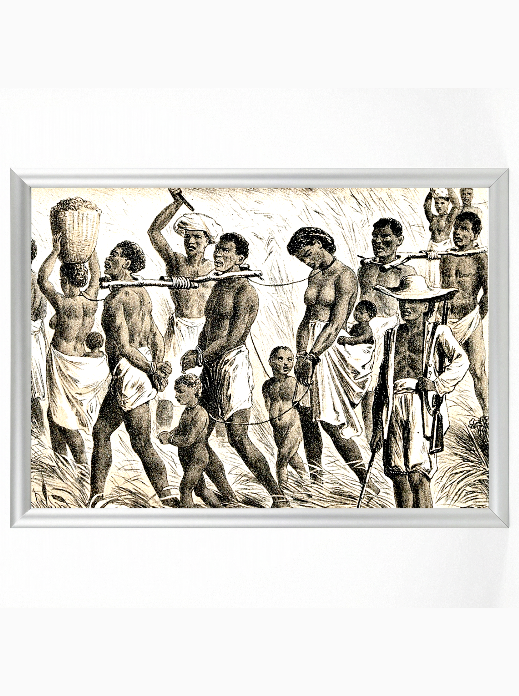 African Slave Coffle: Men, Women, and Children Captive