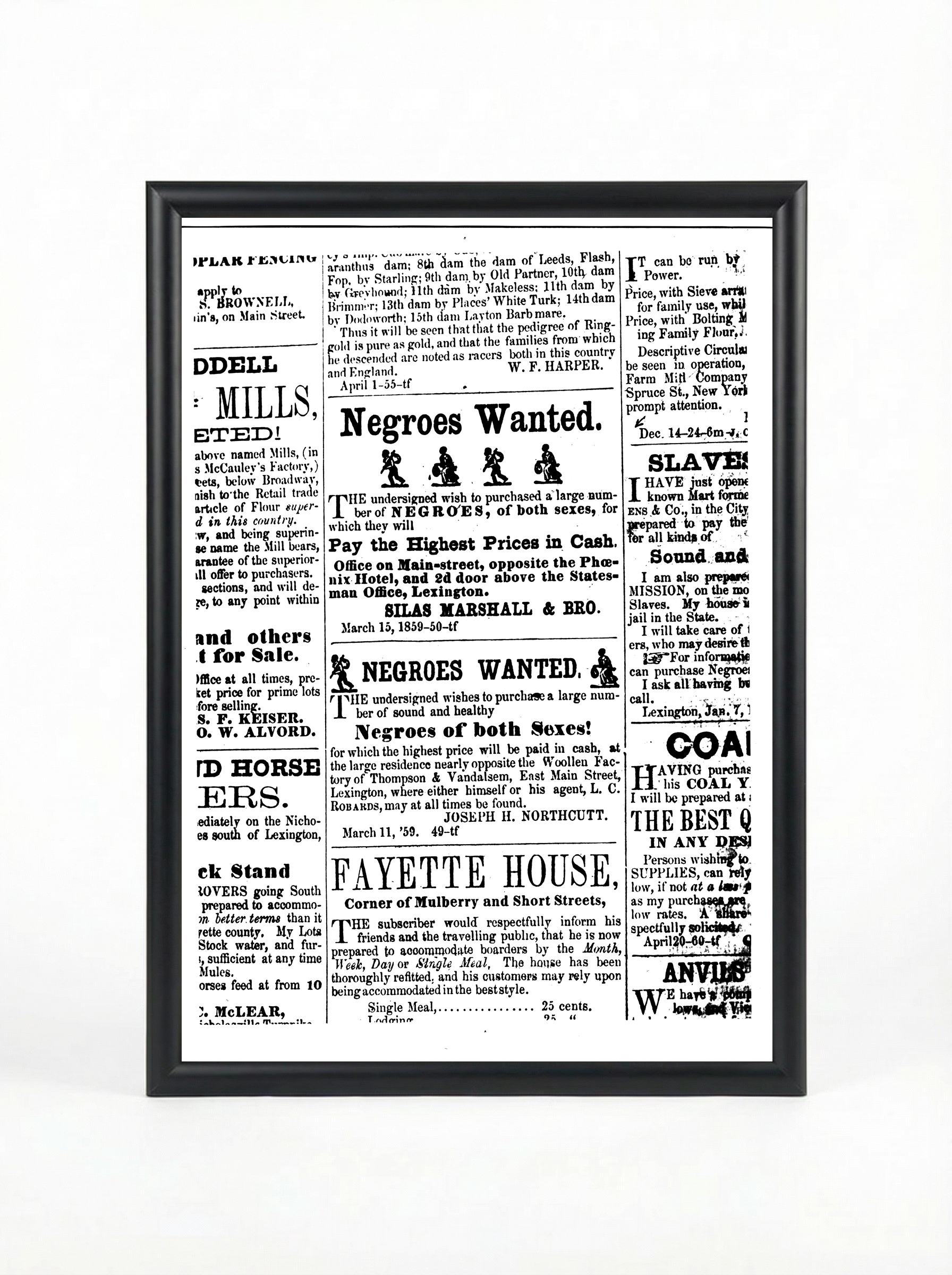 Negroes Wanted: Newspaper Slave Trade Advertisements