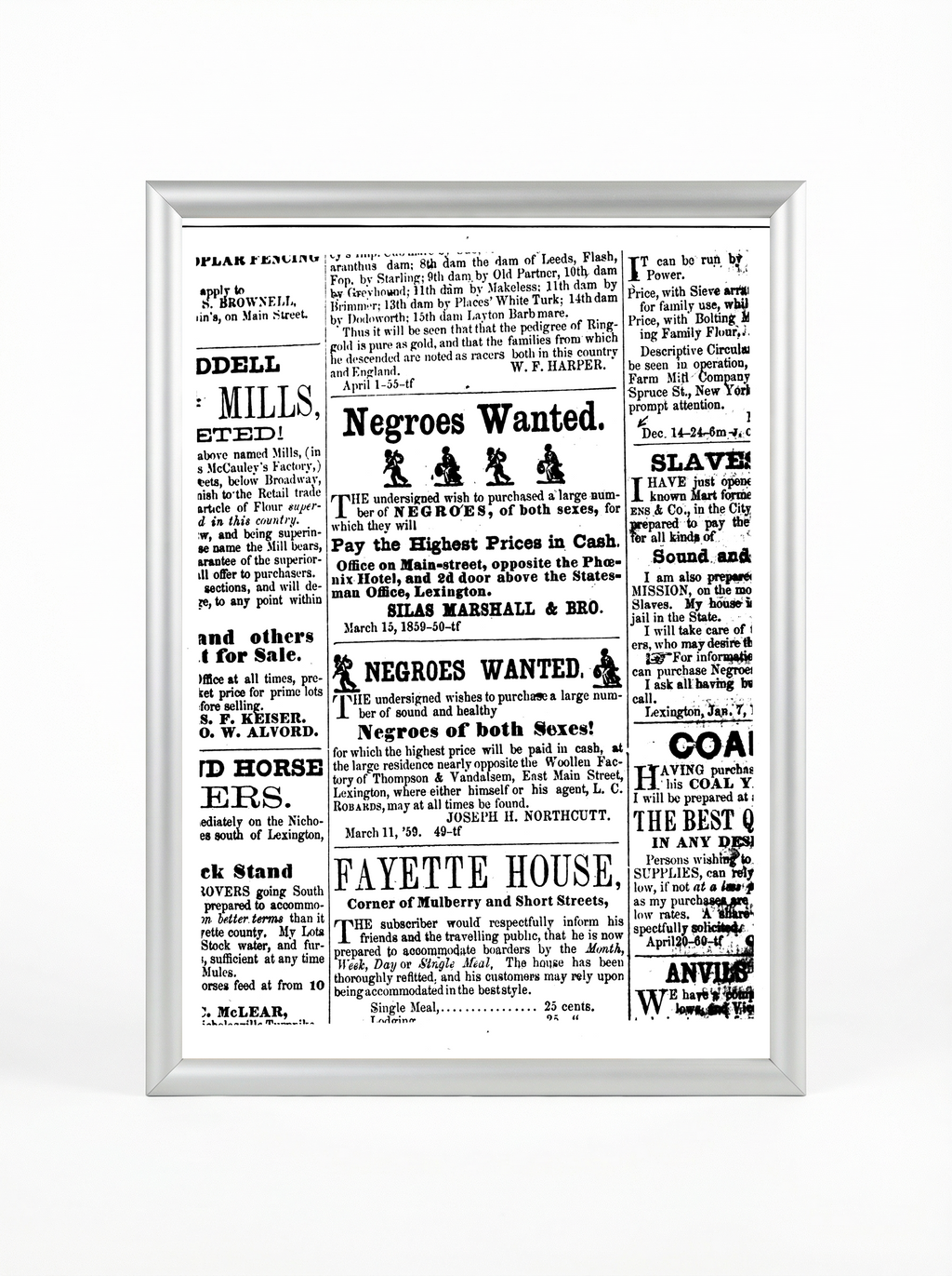 Negroes Wanted: Newspaper Slave Trade Advertisements