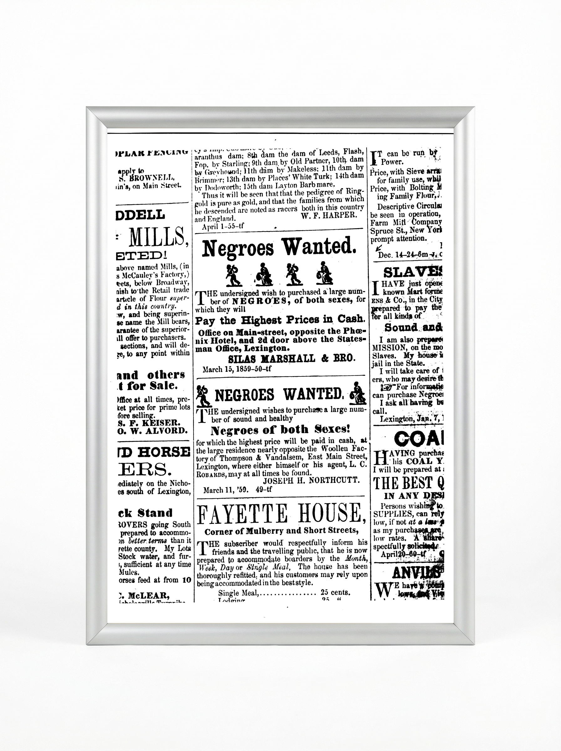 Negroes Wanted: Newspaper Slave Trade Advertisements