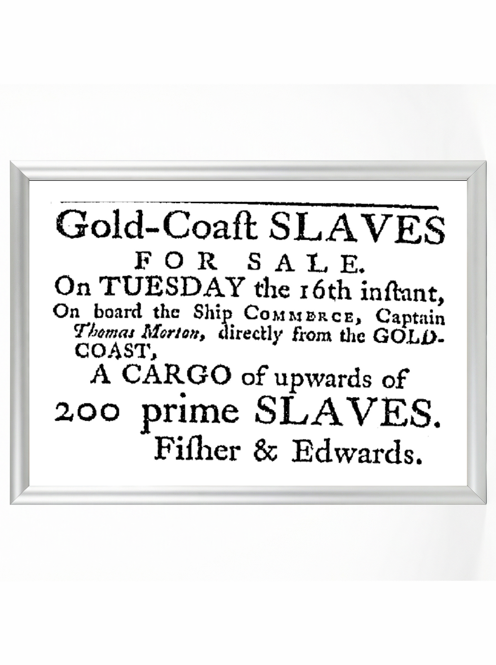 Gold-Coast Slaves for Sale: Ship Commerce Cargo 200