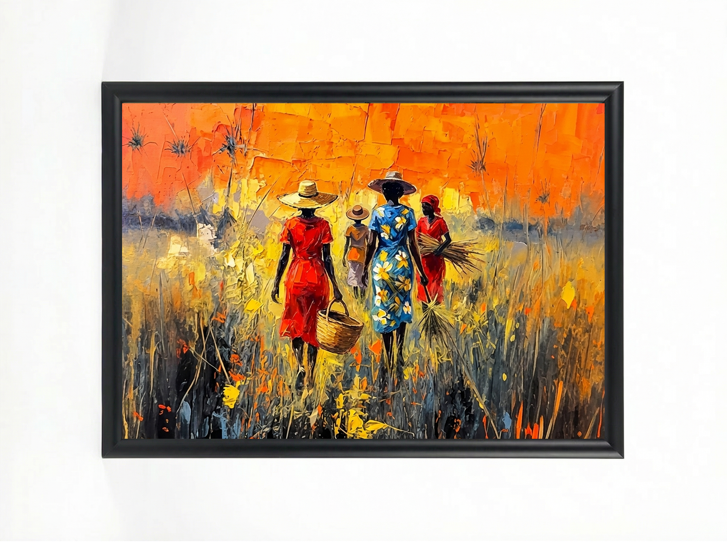 Group Walk – Harvest Field Art Print