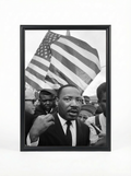 MLK with American Flag: Historic Portrait