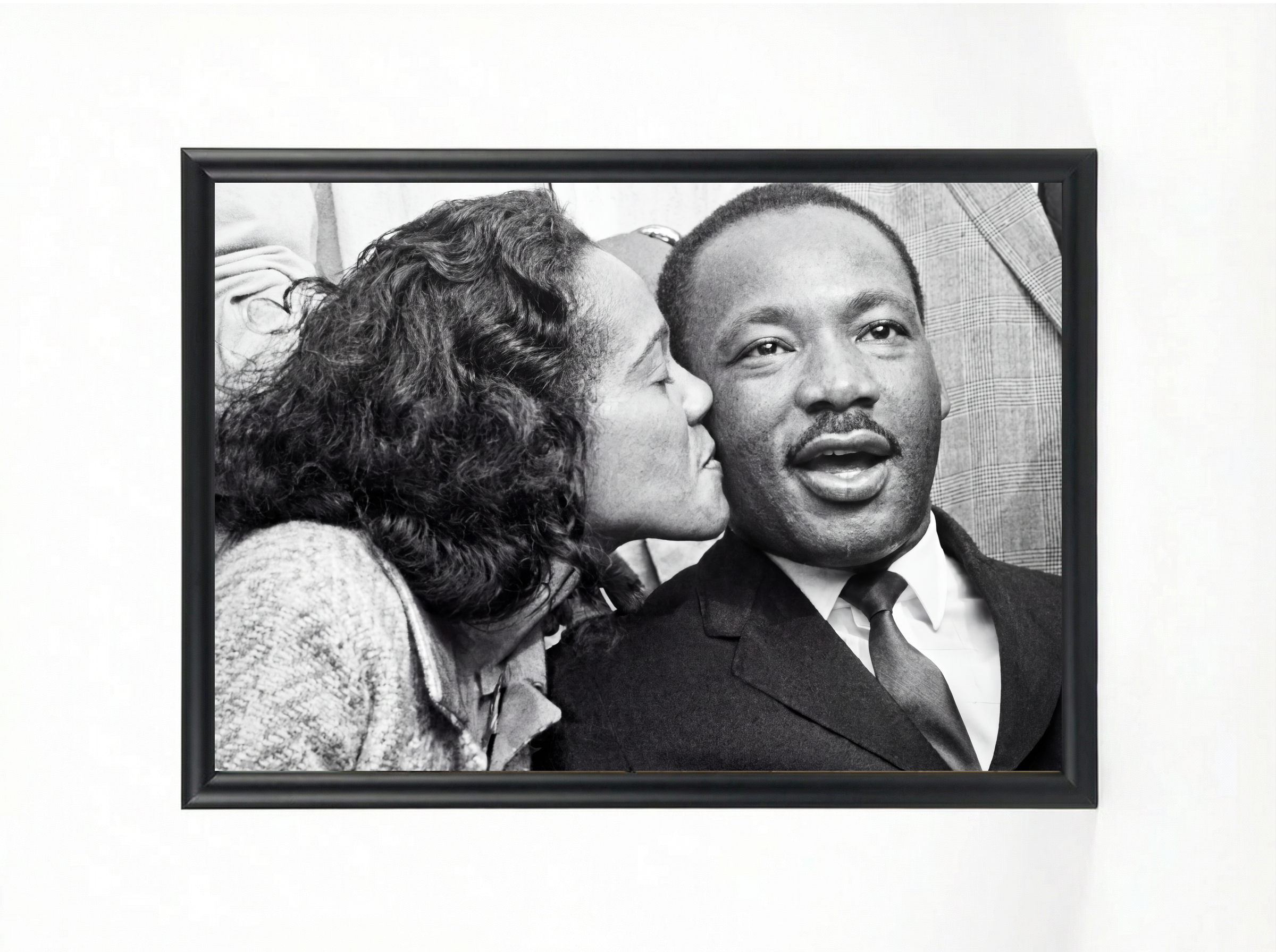 The Kiss — MLK & Coretta Scott King Black & White Historical Portrait Poster