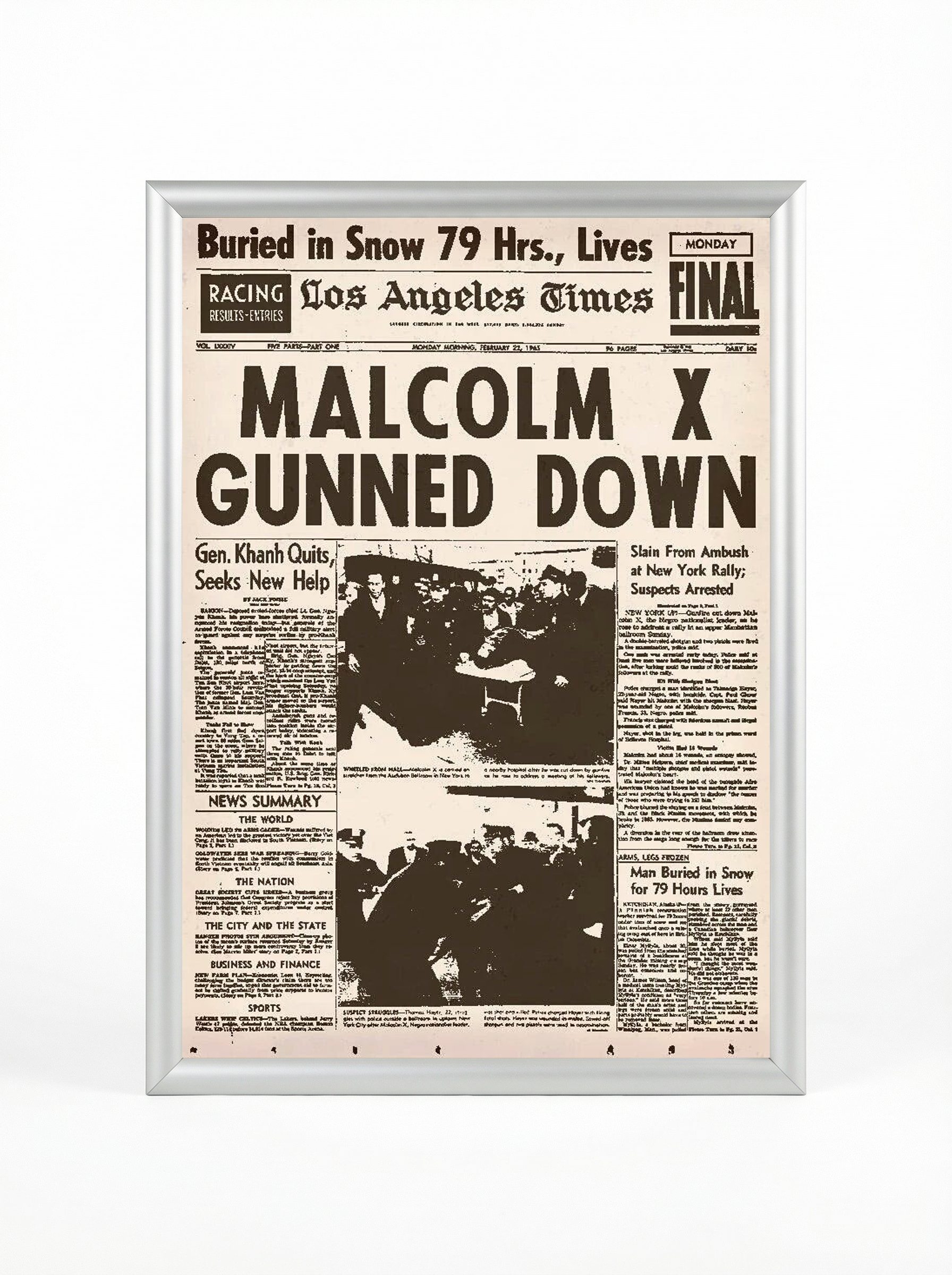 Malcolm X Gunned Down: Los Angeles Times Front Page
