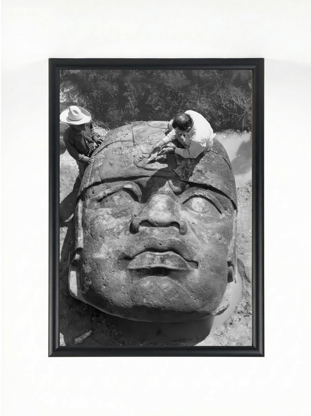 Olmec Colossal Head — Ancient African Presence Art Print | Framed Poster