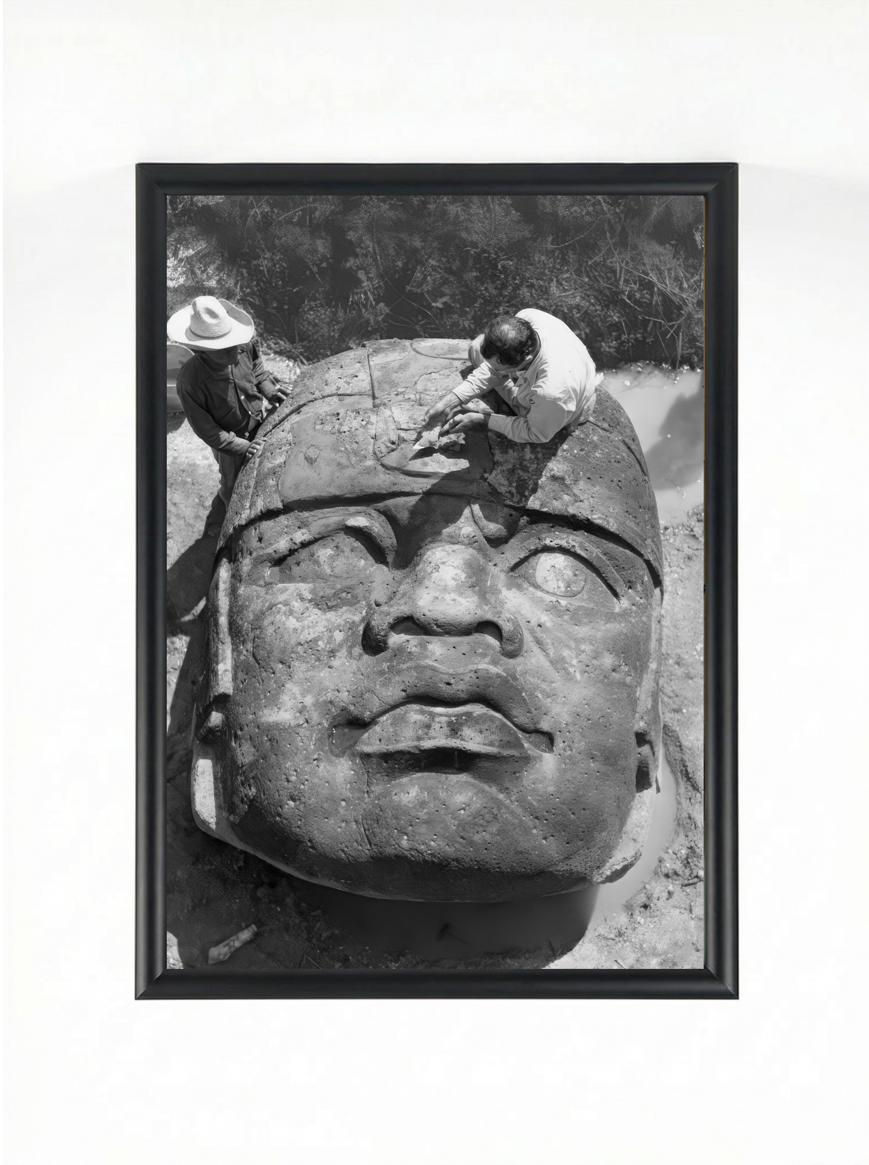 Olmec Colossal Head — Ancient African Presence Art Print | Framed Poster