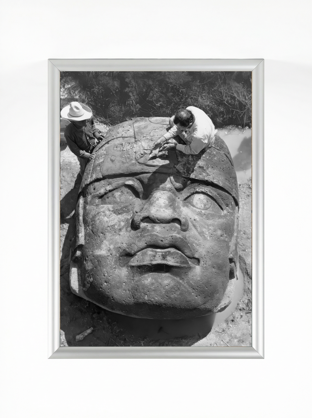 Olmec Colossal Head — Ancient African Presence Art Print | Framed Poster