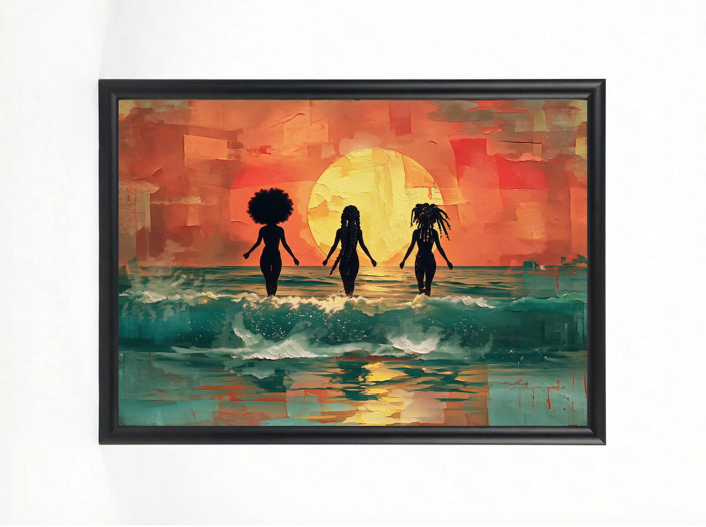 Ocean Sunset – Three Women Rising Art Print