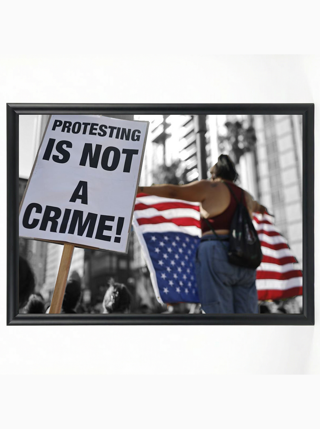 Protesting is Not a Crime: American Flag
