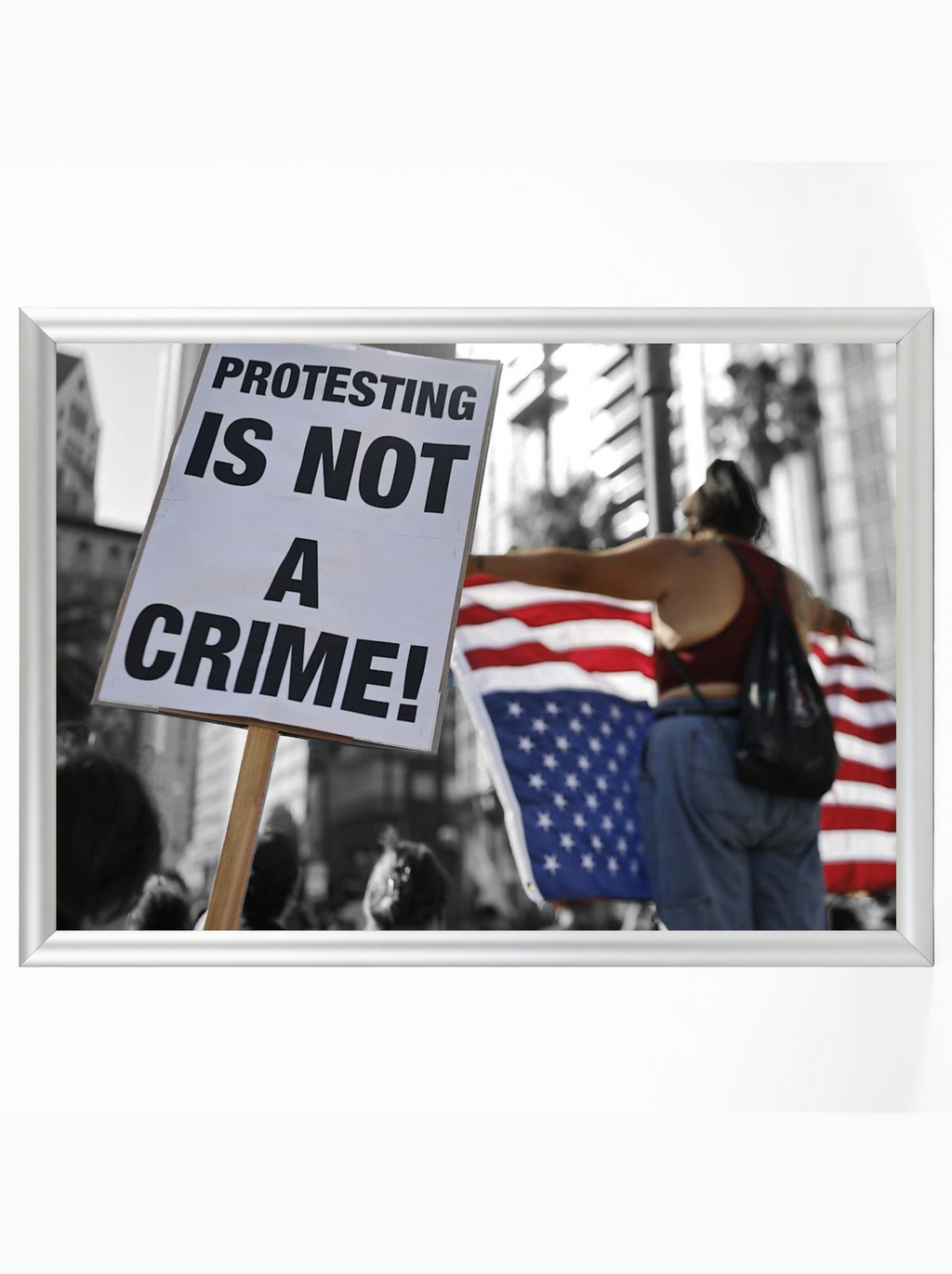 Protesting is Not a Crime: American Flag