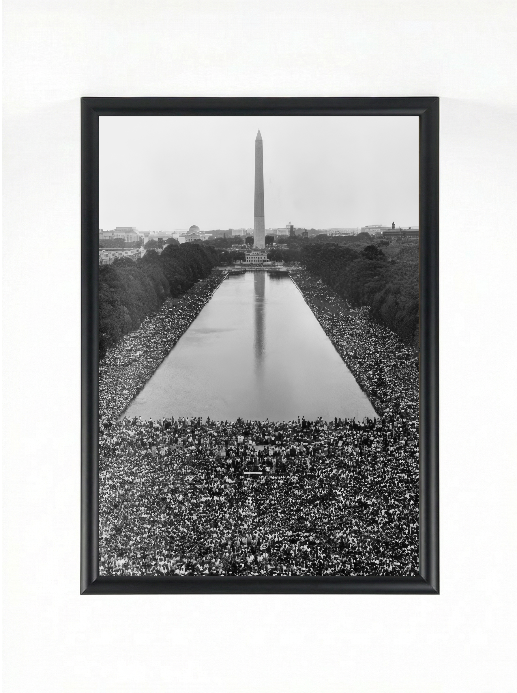 March on Washington 1963 | Reflecting Pool Aerial | Historical Art Print | Framed Poster