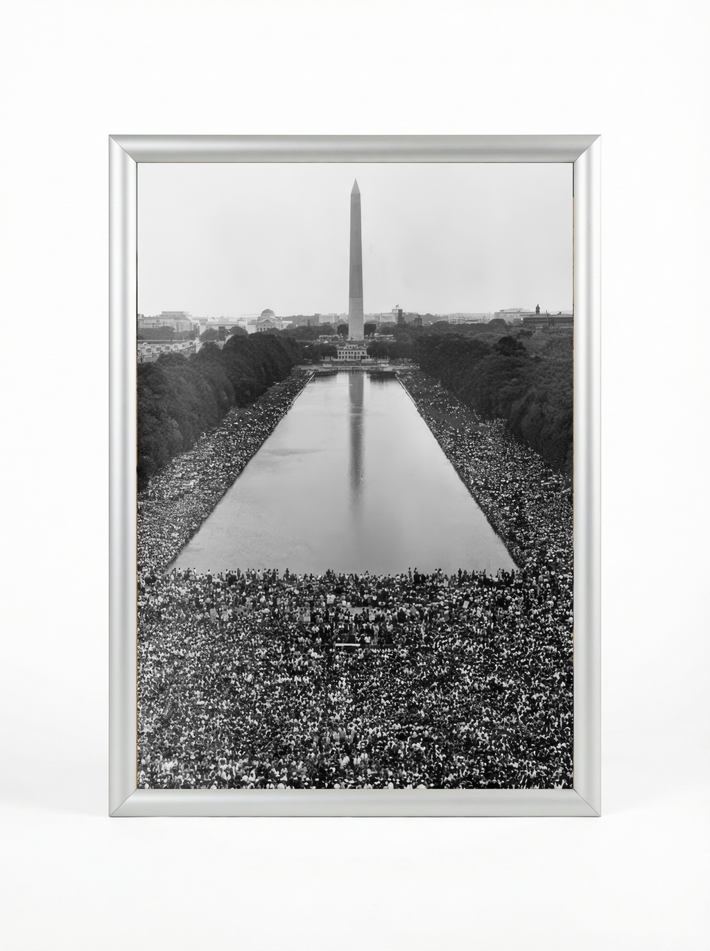 March on Washington 1963 | Reflecting Pool Aerial | Historical Art Print | Framed Poster