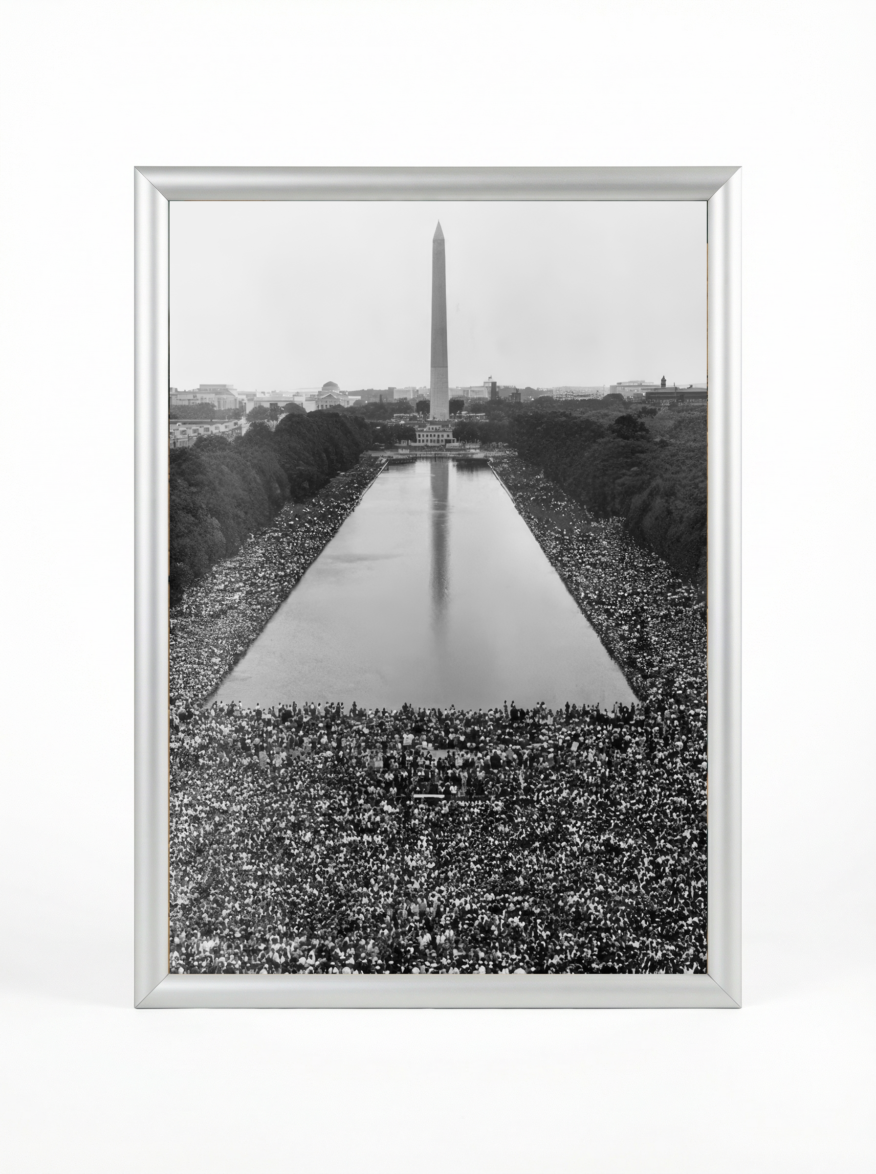 March on Washington 1963 | Reflecting Pool Aerial | Historical Art Print | Framed Poster