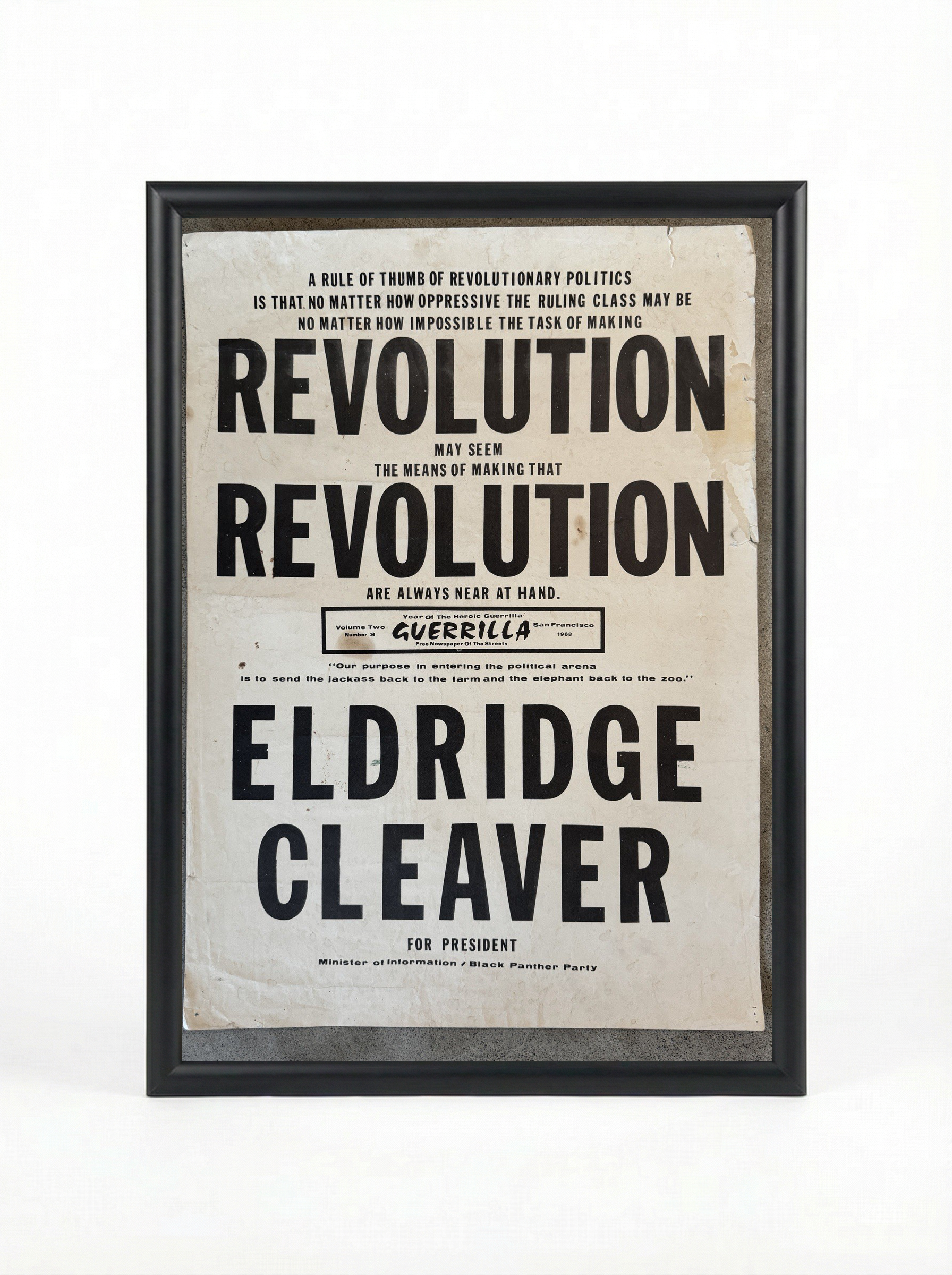 Eldridge Cleaver for President: Revolution Poster