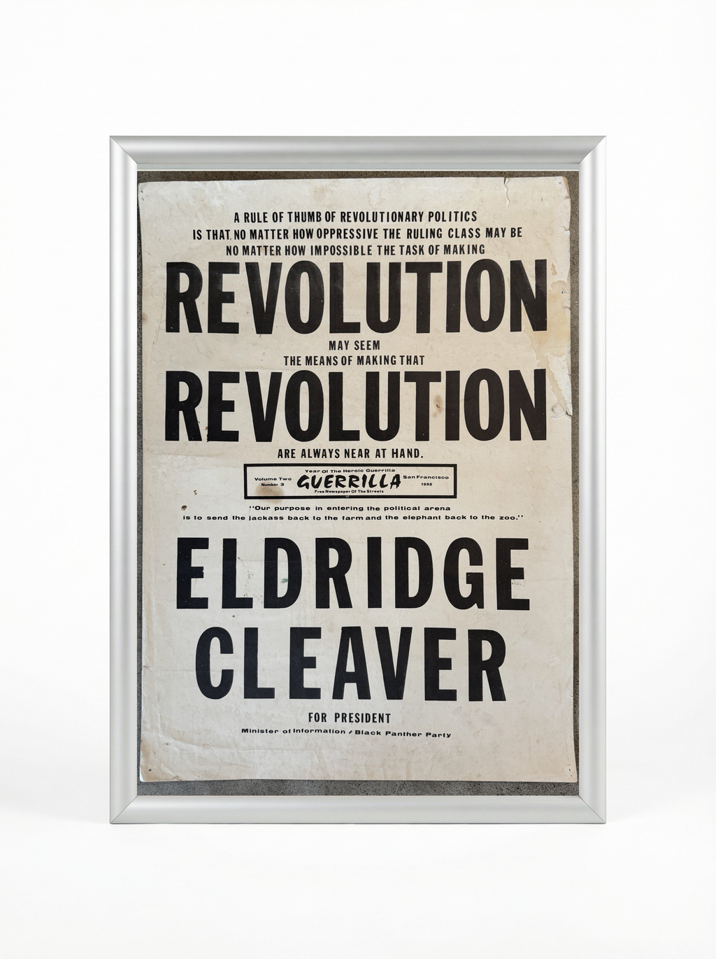 Eldridge Cleaver for President: Revolution Poster