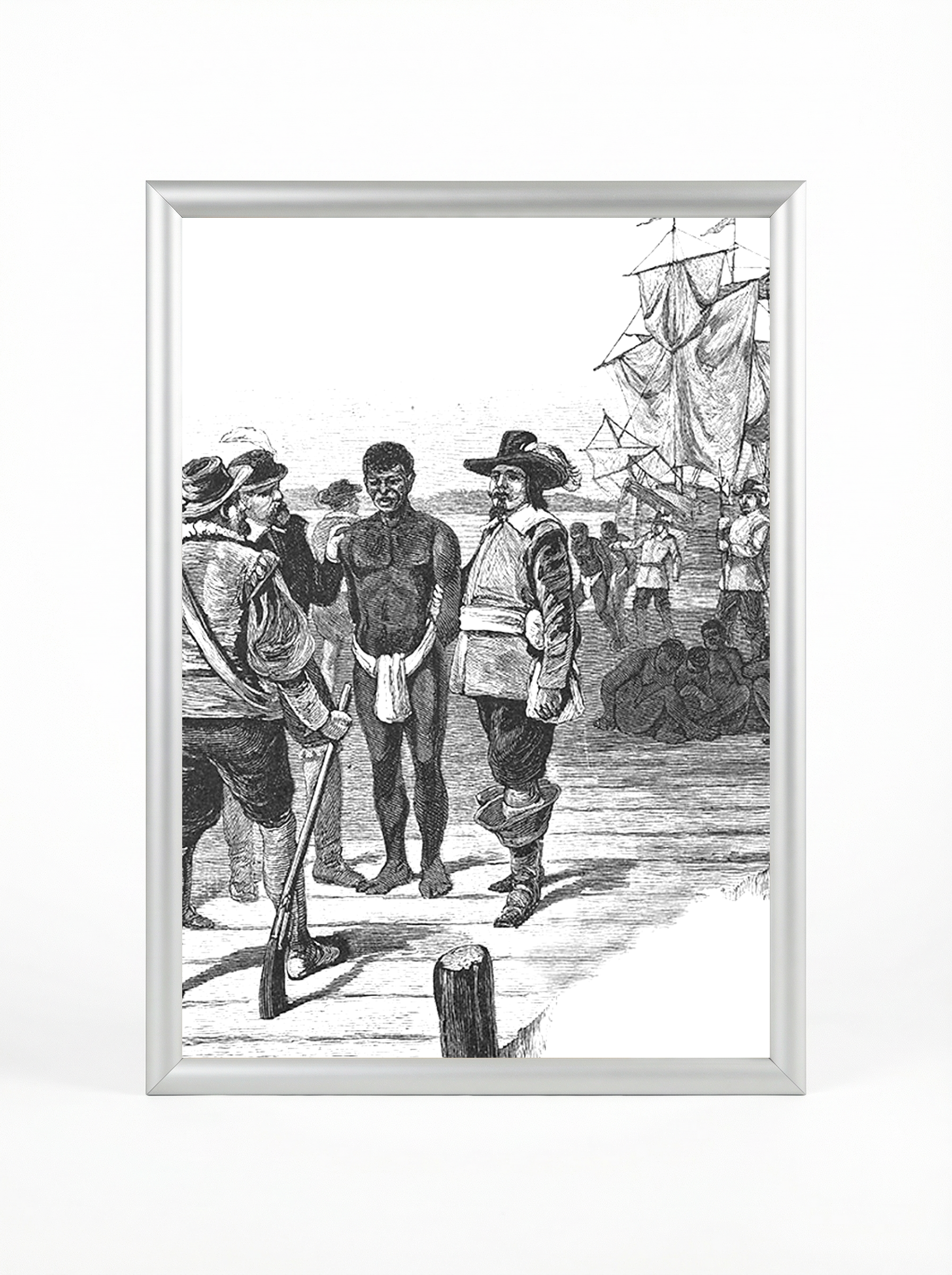 Arrival at the Dock - Slave Trade Documentation Historical Poster