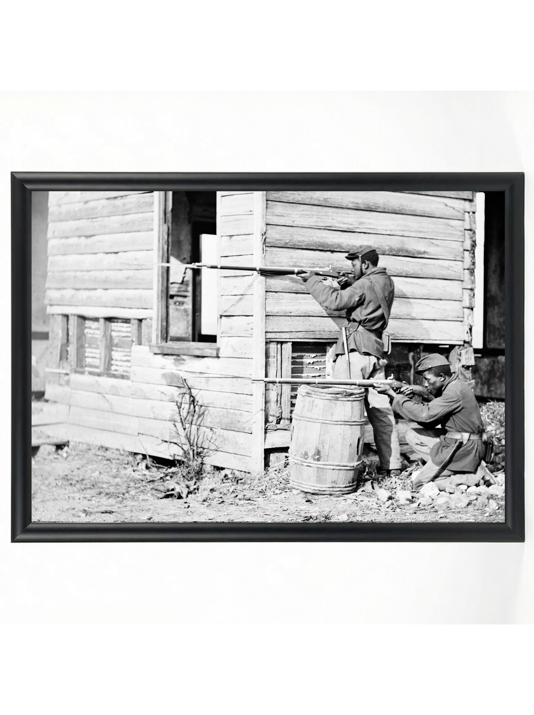 Union Soldiers at Rest - African-American Civil War Photography Poster