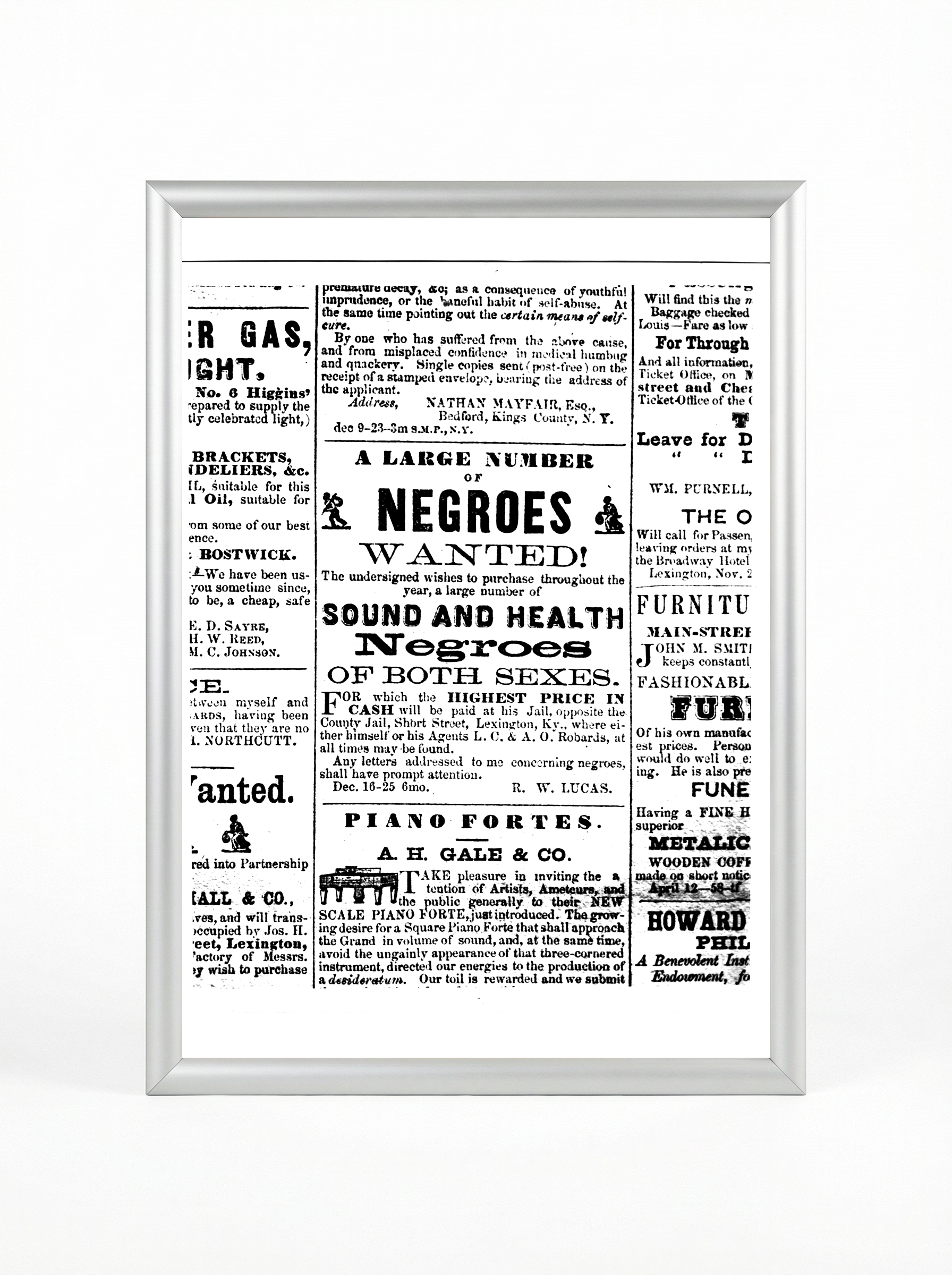 Sound and Healthy Negroes Wanted - 1860s Slave Trade Advertisement Poster