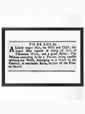 To Be Sold - Enslaved Family Advertisement Colonial Historical Poster