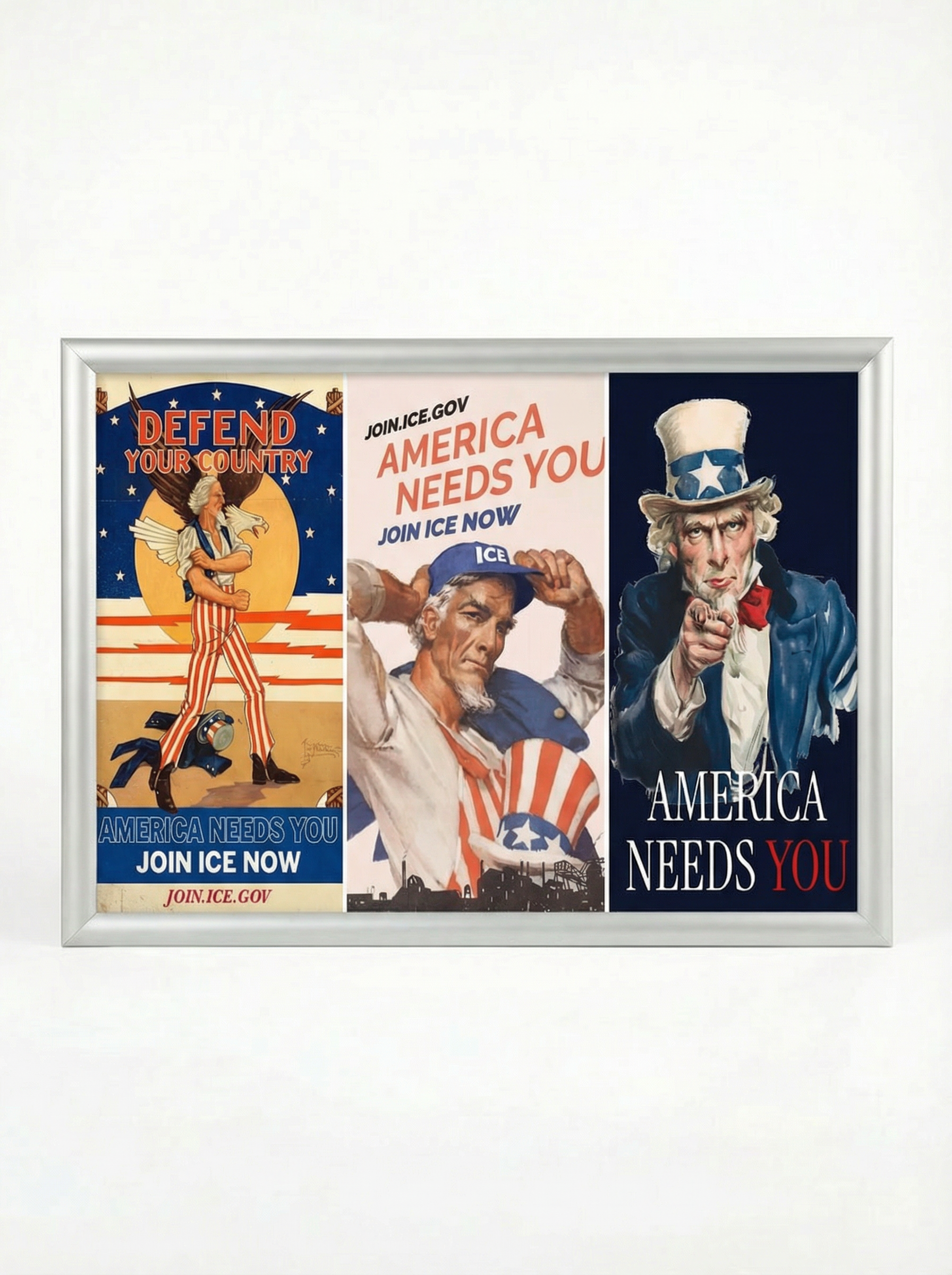 America Needs You: Join ICE Triple Uncle Sam Poster