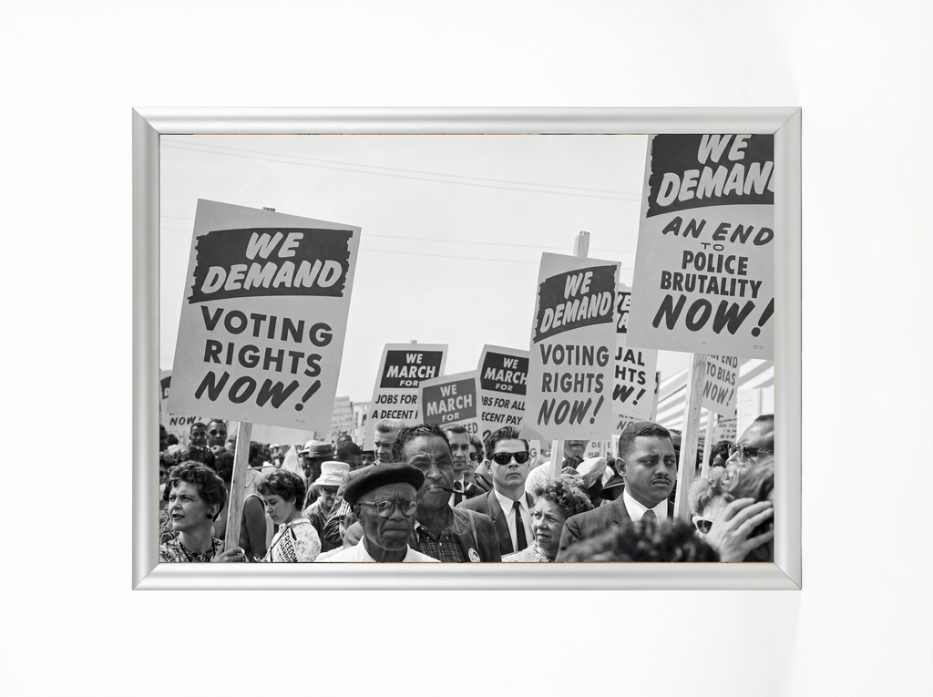 March on Washington, 1963 — "We Demand Voting Rights Now!" Framed Poster
