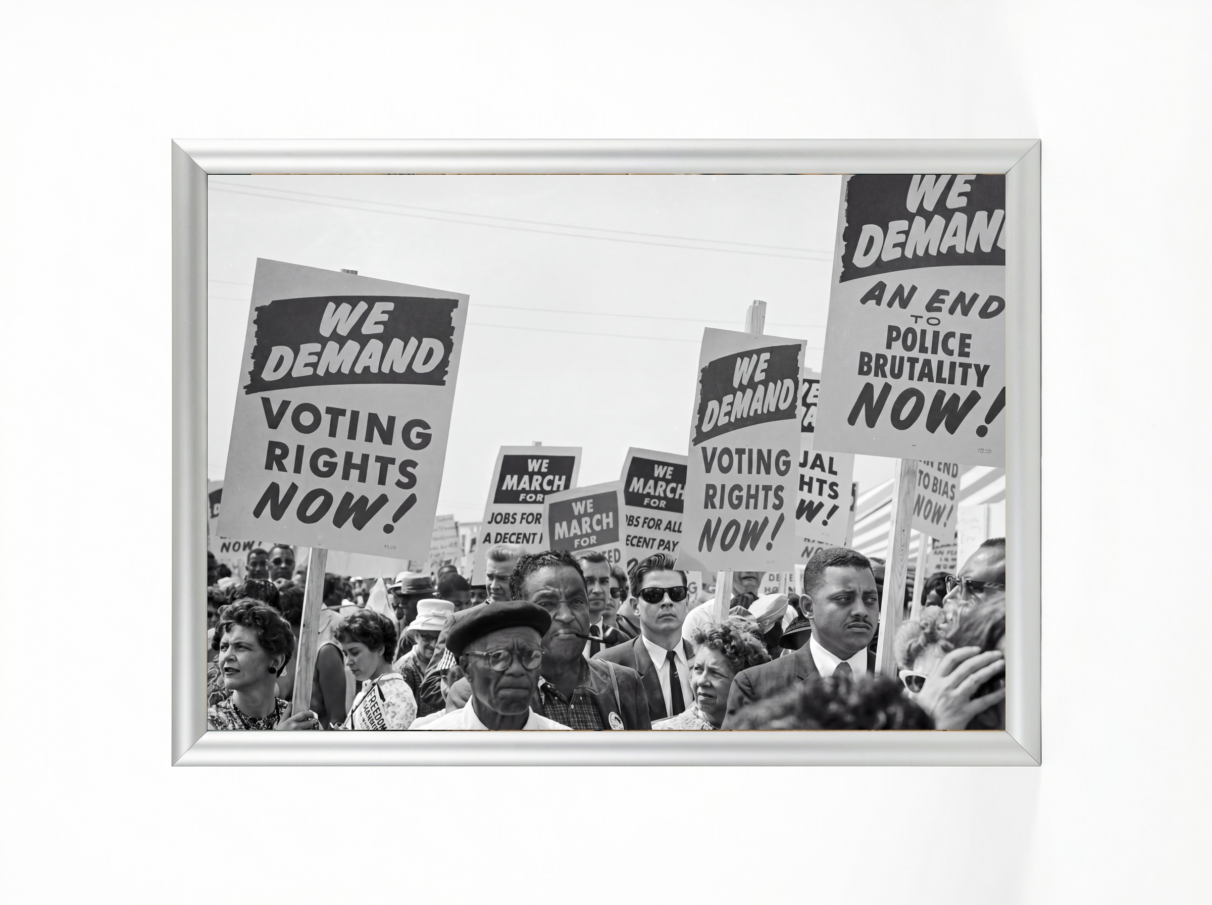 March on Washington, 1963 — "We Demand Voting Rights Now!" Framed Poster