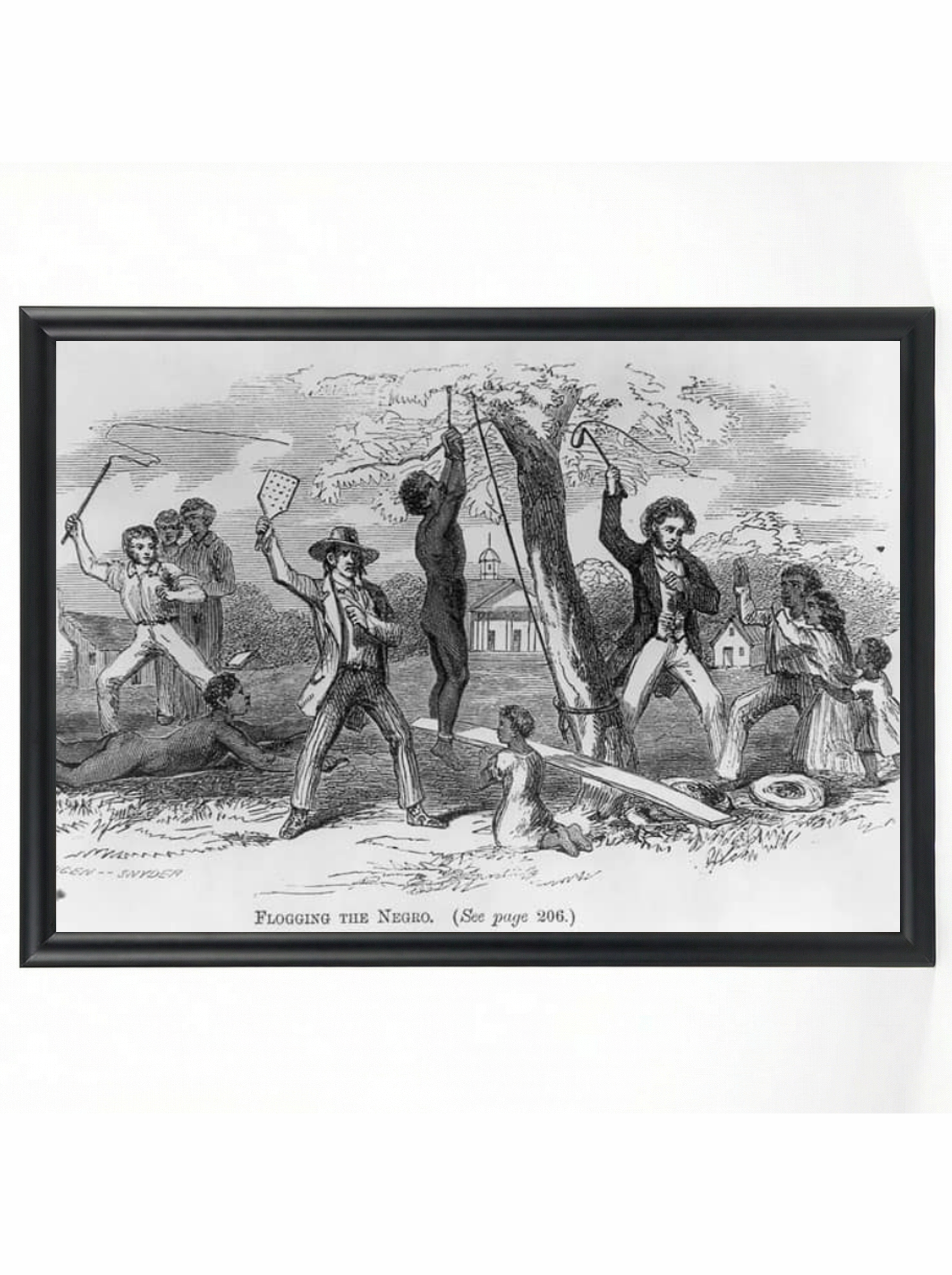 Flogging the Negro - Public Punishment Historical Illustration Poster