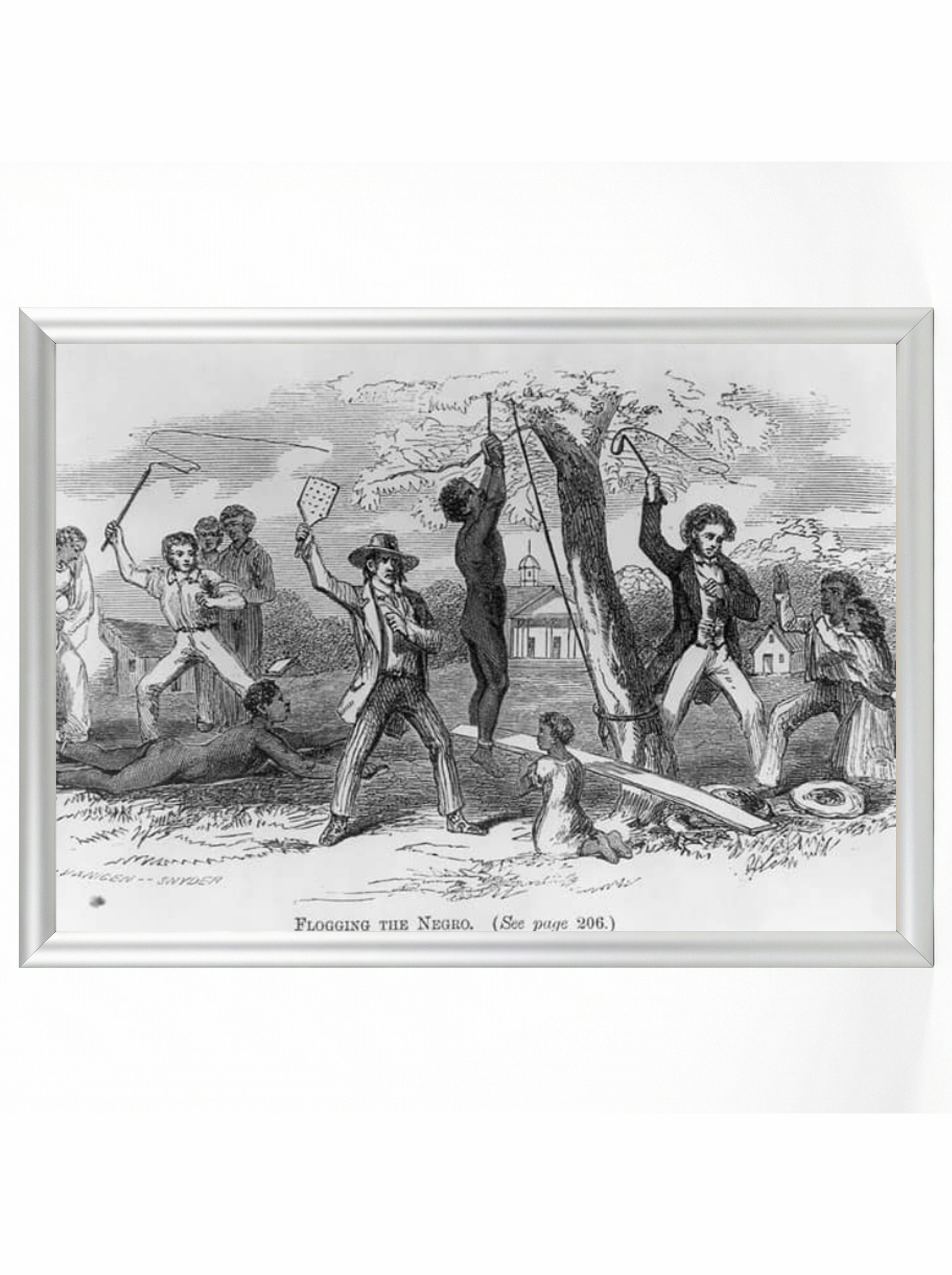 Flogging the Negro - Public Punishment Historical Illustration Poster